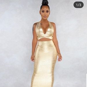 Gold dress 2 piece
